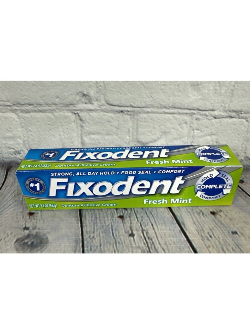 Fixodent Complete Denture Adhesive Cream Fresh Mint, 2.4 oz, NEW, 1 Box